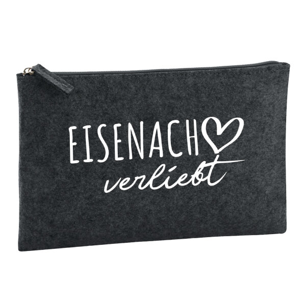 Kulturbeutel Eisenach verliebt 1 Liter Filz Charcoal Kosmetiktasche