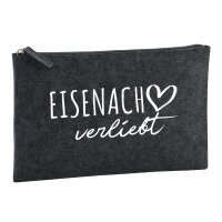 Kulturbeutel Eisenach verliebt 1 Liter Filz Charcoal Kosmetiktasche