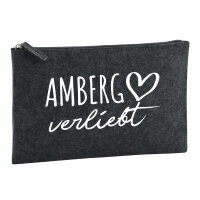 Kulturbeutel Amberg verliebt 1 Liter Filz Charcoal Kosmetiktasche