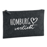 Kulturbeutel Homburg verliebt 1 Liter Filz Charcoal Kosmetiktasche
