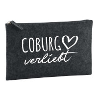 Kulturbeutel Coburg verliebt 1 Liter Filz Charcoal Kosmetiktasche