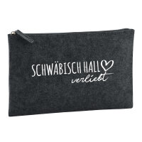 Kulturbeutel Schwäbisch Hall verliebt 1 Liter Filz Charcoal Kosmetiktasche