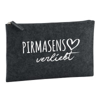 Kulturbeutel Pirmasens verliebt 1 Liter Filz Charcoal Kosmetiktasche