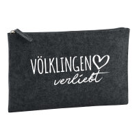 Kulturbeutel Völklingen verliebt 1 Liter Filz Charcoal Kosmetiktasche