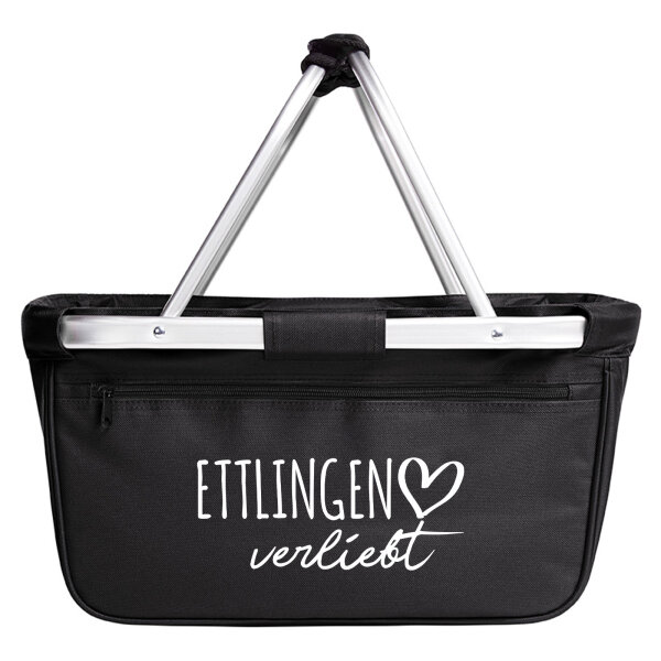 Einkaufskorb faltbar Ettlingen verliebt 20 Liter Tragekorb Black