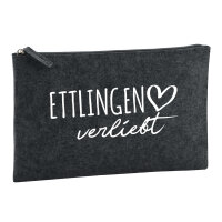 Kulturbeutel Ettlingen verliebt 1 Liter Filz Charcoal...
