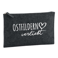 Kulturbeutel Ostfildern verliebt 1 Liter Filz Charcoal...
