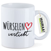 Kaffeetasse Würselen verliebt 330ml