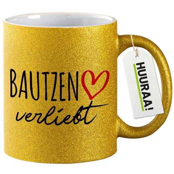 Glitzertasse Bautzen verliebt 330ml