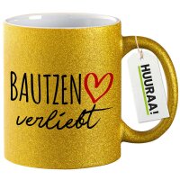 Glitzertasse Bautzen verliebt 330ml
