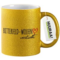Glitzertasse Bitterfeld-Wolfen verliebt 330ml