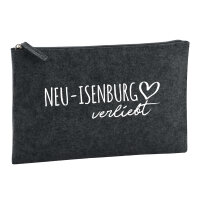 Kulturbeutel Neu-Isenburg verliebt 1 Liter Filz Charcoal...