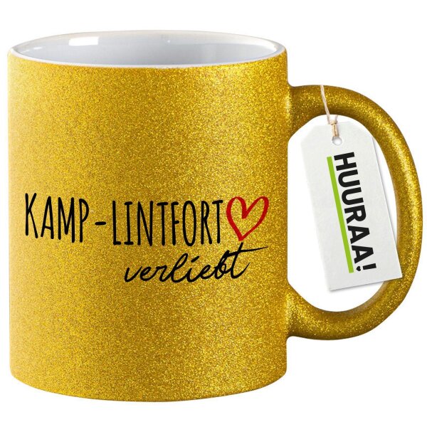 Glitzertasse Kamp-Lintfort verliebt 330ml