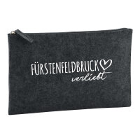 Kulturbeutel Fürstenfeldbruck verliebt 1 Liter Filz Charcoal Kosmetiktasche