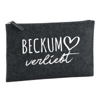 Kulturbeutel Beckum verliebt 1 Liter Filz Charcoal...