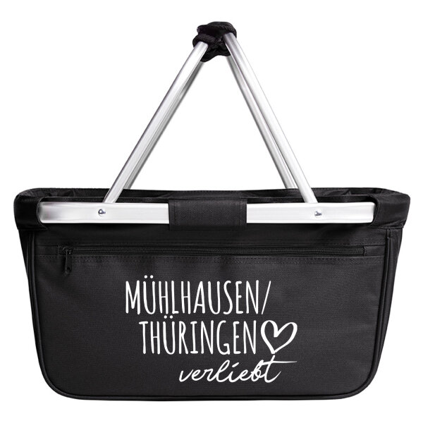 Einkaufskorb faltbar Mühlhausen/Thüringen verliebt 20 Liter Tragekorb Black