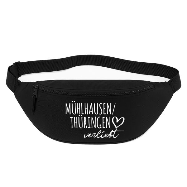 Bauchtasche Mühlhausen/Thüringen verliebt 2,5 Liter Black Crossbody Bag