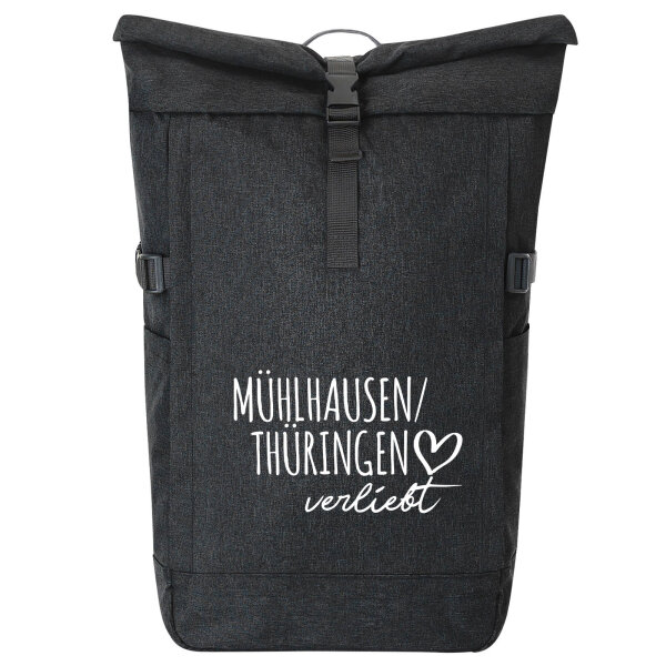 Kurierrucksack Mühlhausen/Thüringen verliebt 30-44 Liter Black Melange