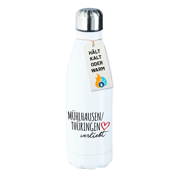 Edelstahl-Trinkflasche Mühlhausen/Thüringen verliebt 500ml Wasserflasche