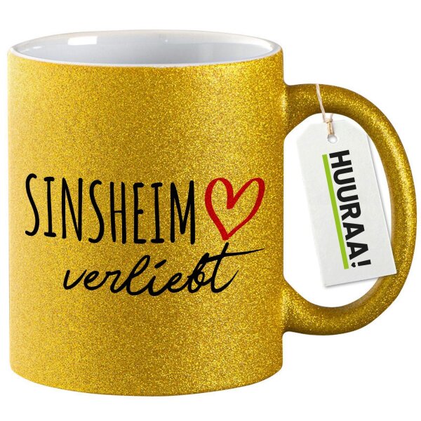 Glitzertasse Sinsheim verliebt 330ml