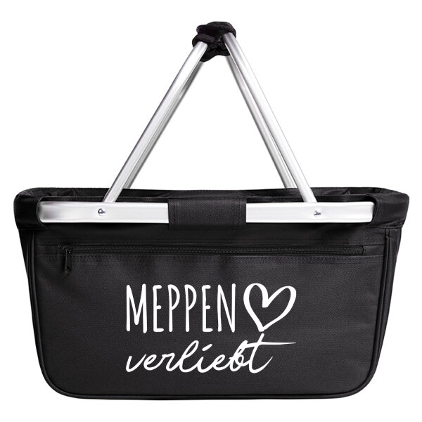 Einkaufskorb faltbar Meppen verliebt 20 Liter Tragekorb Black