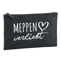 Kulturbeutel Meppen verliebt 1 Liter Filz Charcoal...