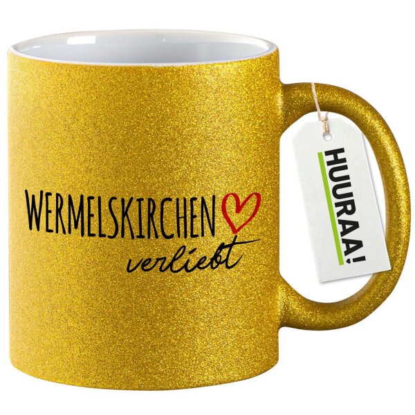 Glitzertasse Wermelskirchen verliebt 330ml