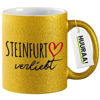 Glitzertasse Steinfurt verliebt 330ml