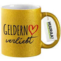 Glitzertasse Geldern verliebt 330ml
