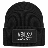 Beanie mit Patch Wedel verliebt Black