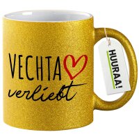 Glitzertasse Vechta verliebt 330ml
