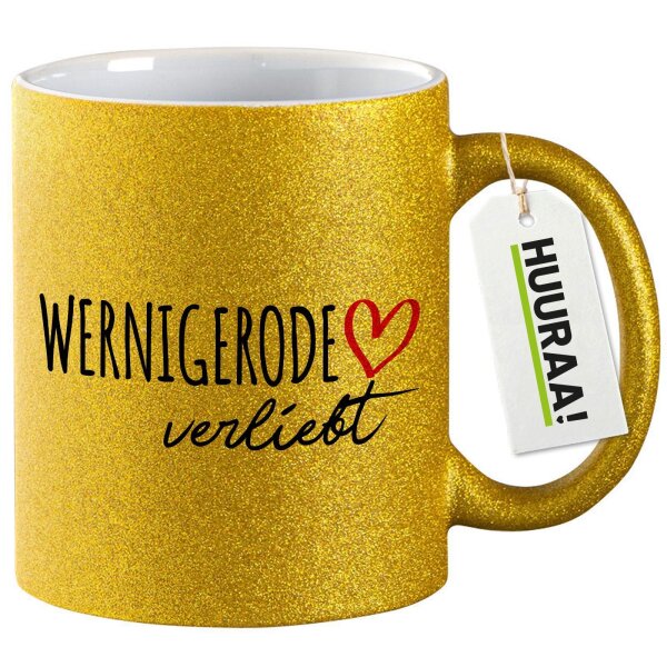Glitzertasse Wernigerode verliebt 330ml