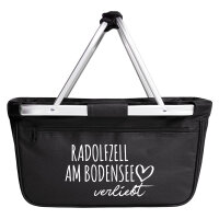 Einkaufskorb Radolfzell am Bodensee verliebt 20 Liter Black