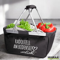 Einkaufskorb Radolfzell am Bodensee verliebt 20 Liter Black