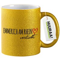 Glitzertasse Emmerich am Rhein verliebt 330ml