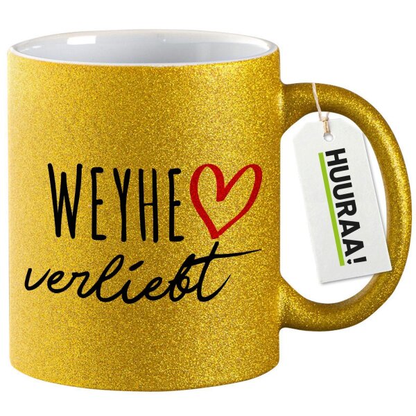 Glitzertasse Weyhe verliebt 330ml