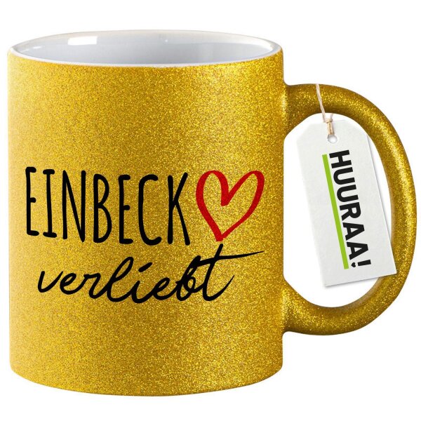 Glitzertasse Einbeck verliebt 330ml