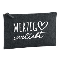 Kulturbeutel Merzig verliebt 1 Liter Filz Charcoal...