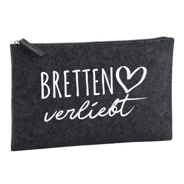 Kulturbeutel Bretten verliebt 1 Liter Filz Charcoal Kosmetiktasche