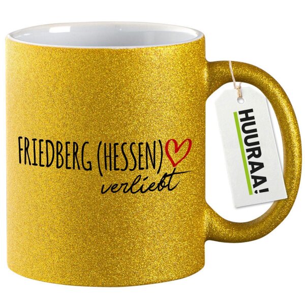 Glitzertasse Friedberg Hessen verliebt 330ml