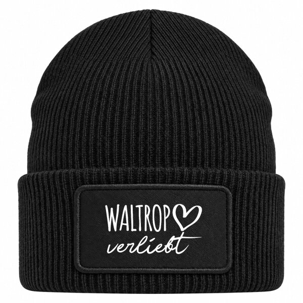 Beanie mit Patch Waltrop verliebt Black