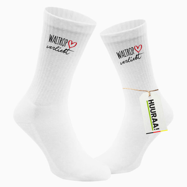 Socken Waltrop verliebt Größe 37/46 White Motiv Tennissocken