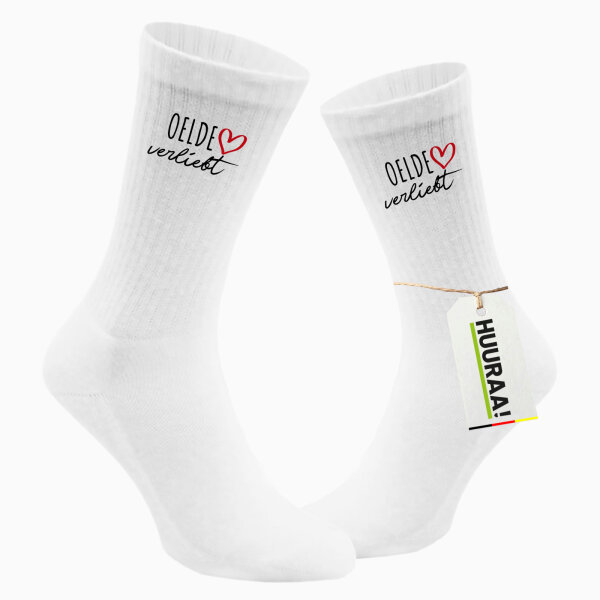 Socken Oelde verliebt Größe 37/46 White Motiv Tennissocken