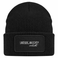 Beanie mit Patch Landsberg am Lech verliebt Black