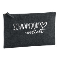 Kulturbeutel Schwandorf verliebt 1 Liter Filz Charcoal...