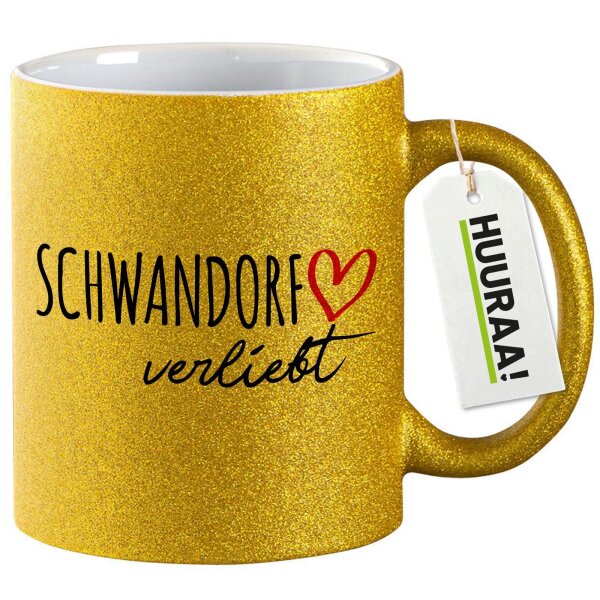 Glitzertasse Schwandorf verliebt 330ml
