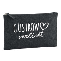 Kulturbeutel Güstrow verliebt 1 Liter Filz Charcoal Kosmetiktasche