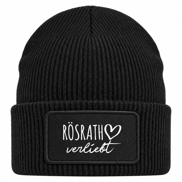 Beanie mit Patch Rösrath verliebt Black