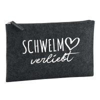 Kulturbeutel Schwelm verliebt 1 Liter Filz Charcoal Kosmetiktasche
