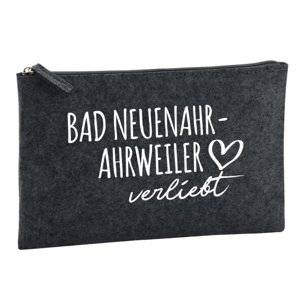 Kulturbeutel Bad Neuenahr-Ahrweiler verliebt 1 Liter Filz Charcoal Kosmetiktasche